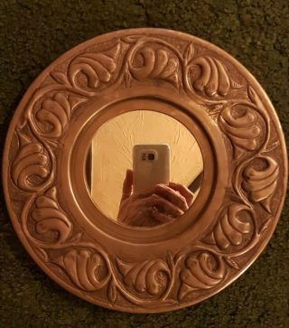 Art Nouveau Style Pewter Mirror.  Pre Owned