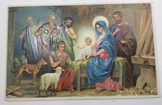 Vintage Christmas Postcard,  Nativity,  Series 1120,  Embossed,  Germany,  Unposted