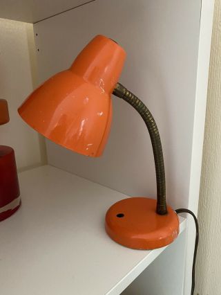 Vintage French Anglepoise Style Desk Work Lamp Light Retro Orange
