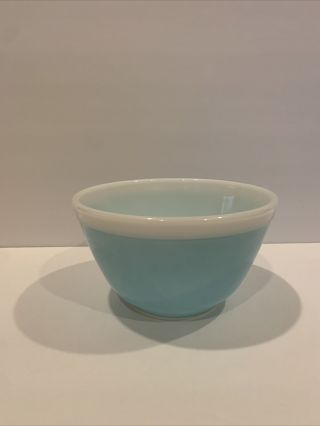 HTF Vintage Rare Pyrex Bowl Set White Rim Blue Turquoise 401,  402,  403 3