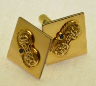 Extremely Rare Vintage Pepsi Cola Gold Filled Cufflinks W/sapphire Circa 1940