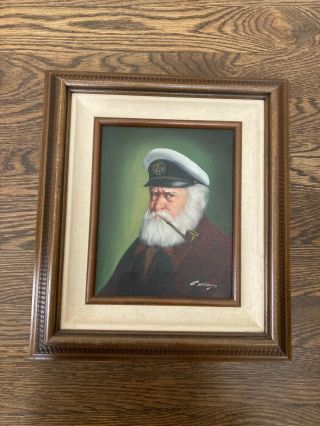 David Pelbam Painting Old Sea Captain Framed With Certificate