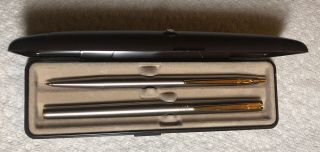 Vintage Mont Blanc Noblesse Fountain Pen EF & Mechanical Pencil Set 14K Gold 585 2