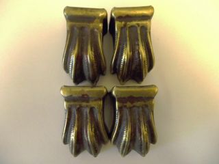 Vintage Brass Claw Feet Set Of 4,  Duncan Phyfe Era Table Feet,  Vg W/pins