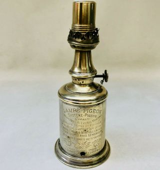 Vintage French Brass Pigeon Miners Oil Lamp Converted To An Electric Light