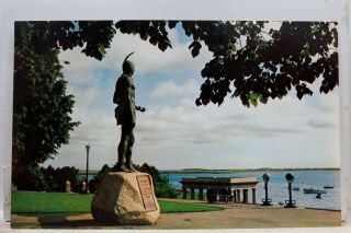 Massachusetts Ma Plymouth Rock Harbor Indian Chief Massasoit Statue Postcard Old