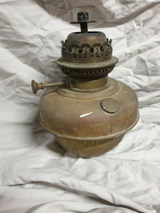 Antique Large Veritas Victorian Brass Oil Lamp with Central Burner 2