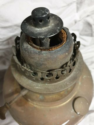 Antique Large Veritas Victorian Brass Oil Lamp with Central Burner 3