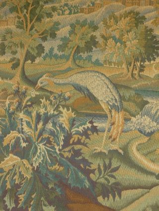 Large Vintage French Chateau Wallhanging Tapestry Verdure Wild Birds 190cmX128cm 2