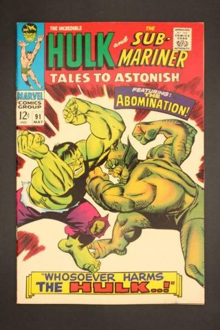 Tales To Astonish 91 - - Sub - Mariner Incredible Hulk Marvel