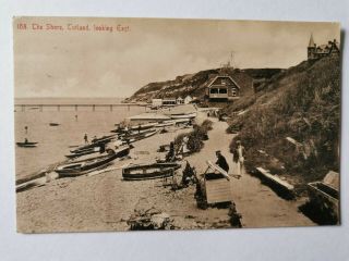 Vintage Postcard " The Shore,  Totland,  Looking East ",  Posted 1918.  Isle Of Wight
