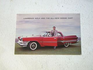 Lawrence Welk And The All Dodge Dart Vintage Postcard 1960
