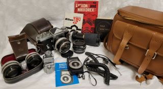 Vintage Nikon F Camera Service,  Lens Accessories And More Bundle