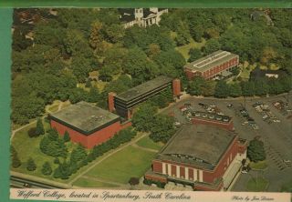 Vintage South Carolina Sc Postcard Aerial View Wofford College Spartanburg 1983