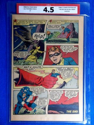 All Winners Comics 7 Cpa 4.  5 Single Page 13 Captain America Timely Comics