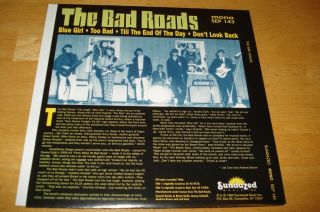 The Bad Roads Blue Girl 1999 45 rpm 4 Song Sundazed Garage EP w/PS No LP 2