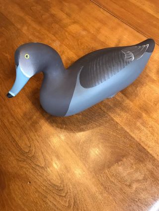 Full Size Carved Wood Redhead Hen Duck Decoy Signed By Patrick Vincenti 1991