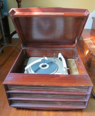 Vintage Orthophonic High Fidelity Record Player Rca Victor Wooden Cabinet