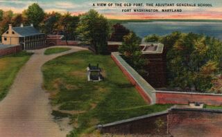 Fort Washington,  Md,  View Of The Old Fort,  Linen Vintage Postcard A1186
