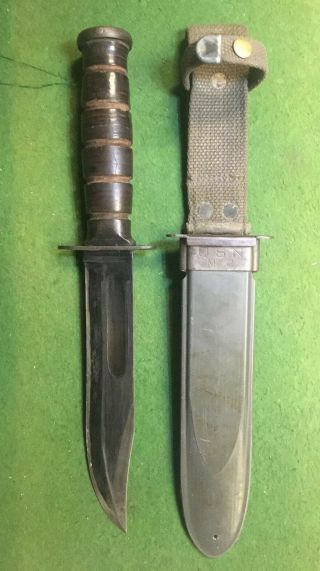 Vintage U.  S.  N.  Ka - Bar Mk2 Fighting Knife And Nord 8114 B.  M.  1/6 Vp