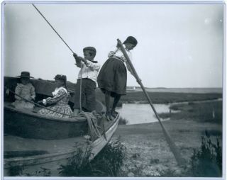 Late 19th Century,  Children At Play On Cape Cod