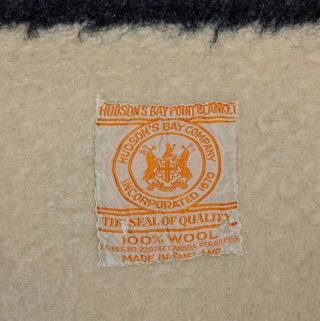 Vintage Hudson ' s Bay Company 3.  5 multi stripe 100 Wool Blanket (72 