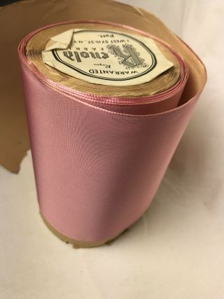 9,  Yard 5 " Wide Roll Pink Vintage Taffeta Rayon Ribbon Dress Bow Switzerland