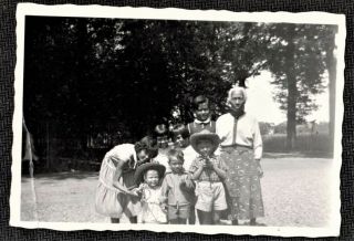 Vintage Antique Photograph African American Woman W/ Children In Cowboy Hats