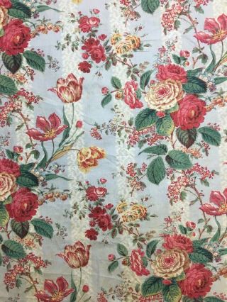 19th Century French Floral Cotton Printed Fabric 2