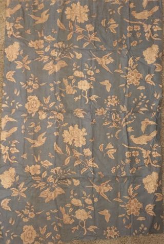 19th Century French Floral Cotton Chintz Printed Fabric