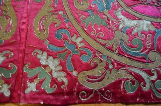 18th Century Italian Silk And Metallic Embroidered Panel Textile