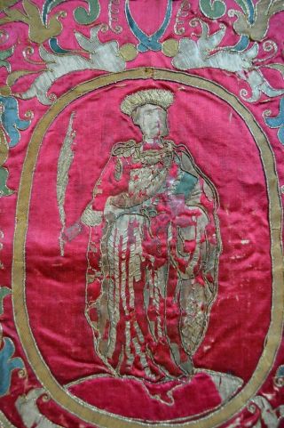 18th Century Italian Silk And Metallic Embroidered Panel Textile 2