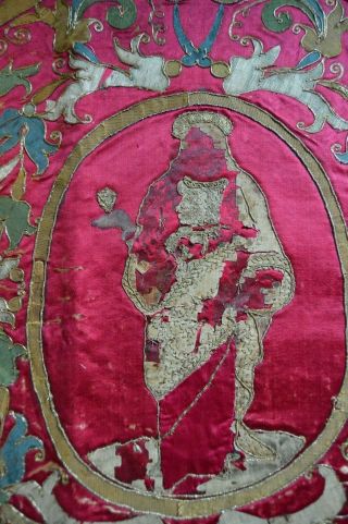 18th Century Italian Silk And Metallic Embroidered Panel Textile 3
