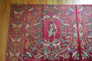 18th Century Italian Silk And Metallic Embroidered Panel Textile 5
