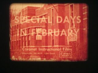 16 Mm Sound Coronet 1953 Special Days In February