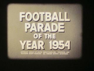 16 Mm Sound B&w Castle Films 379 Football Parade Of 1954