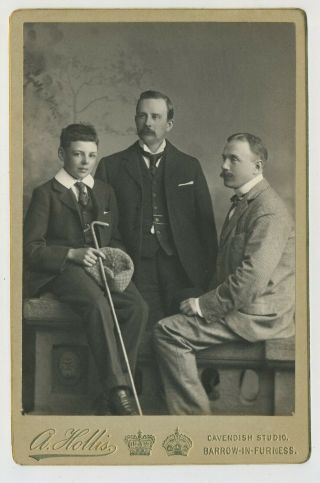 Antique Cabinet Photograph Of Three Brothers By Hollis Barrow In Furness L3