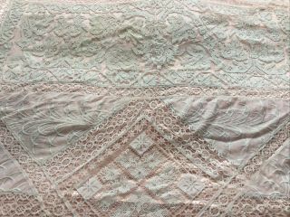 Antique Vintage Crochet Lace Handmade Bedspread / Bedcover - Centre 56” Square