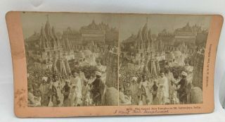 Vintage The Sacred Jain Temples On Mt.  Satrunjaya India 1901 By Kilburn (14076)