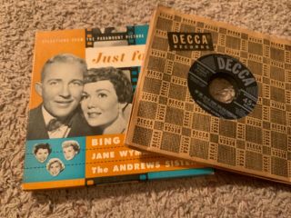 Just For You Bing Crosby Jane Woman Andrew Sisters 45 Ep Records