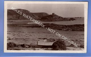 1923 Portelet Bay Jersey Channel Islands Local Rp Photo Vintage Postcard