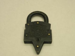 Vintage Southern Pacific Railroad Brass Lock Keen Kutter L.  C.  Simmons St.  Louis