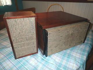 Vintage Columbia Custom Stereophonic High Fidelity Record Player 1519 Wood Case