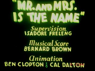 16 Mm Cartoon: " Mr.  & Mrs.  Is The Name " 1935 Lpp