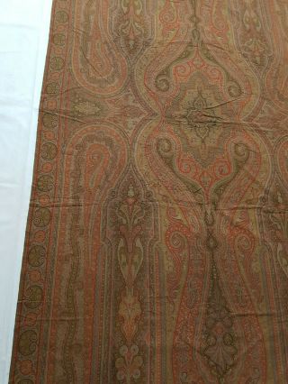 Antique French Paisley Kashmiri Shawl Woolen Multi Color 338x152cm 5