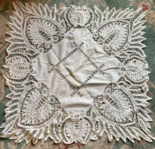 Extremely Rare Early Antique Handmade Lace Scarf Great For Doll Clothes