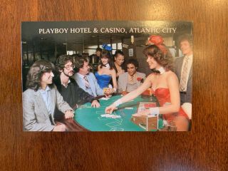 Vintage Atlantic City Playboy Hotel And Casino Croupier Postcard