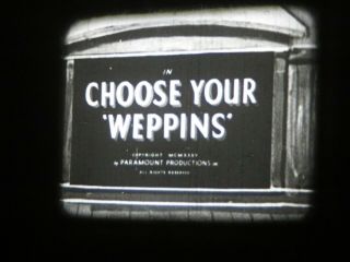 16mm Sound Popeye " Choose Your Weppins " Vg 400 