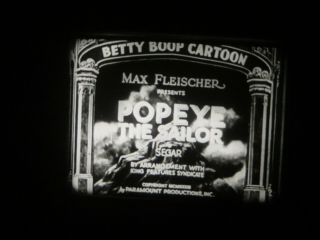 16mm Sound " Popeye The Sailor Man " Vg Print First Popeye Cartoon Unedited