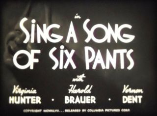 16mm Three Stooges: Sing A Song Of Six Pants (1947) Rare Print Poke